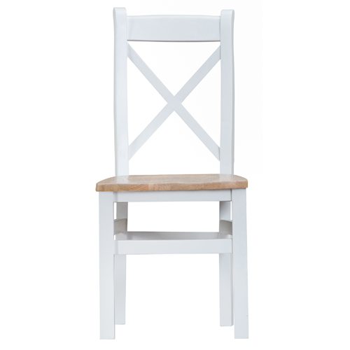 Michigan Cross Back Chair Wooden Seat (white)