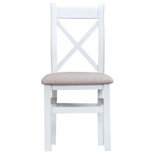 Michigan Cross Back Chair Fabric Seat (white)