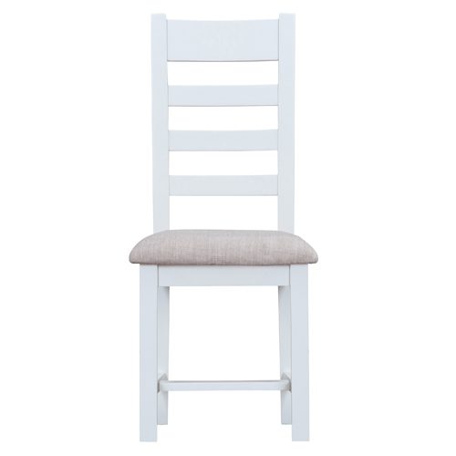 Michigan Ladder Back Chair Fabric Seat (white)