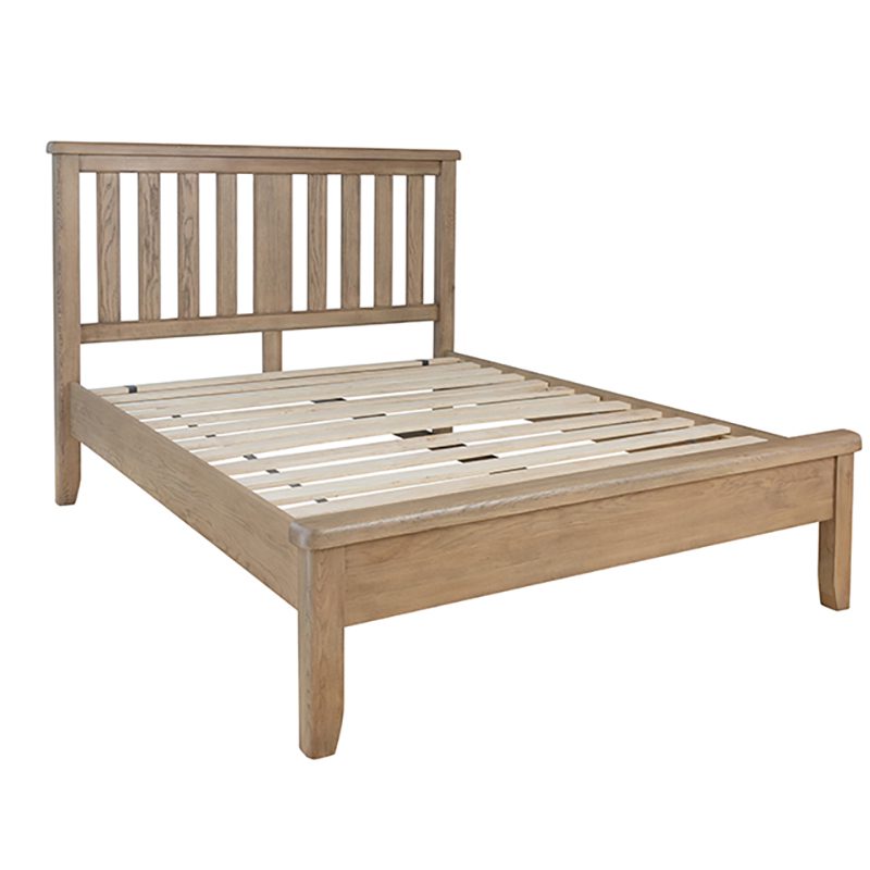 Holly 4ft 6 Bed with Wooden Headboard and low Footboard Set