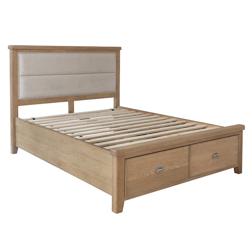 Holly 5ft Bed with Fabric Headboard and Drawer Footboard Set