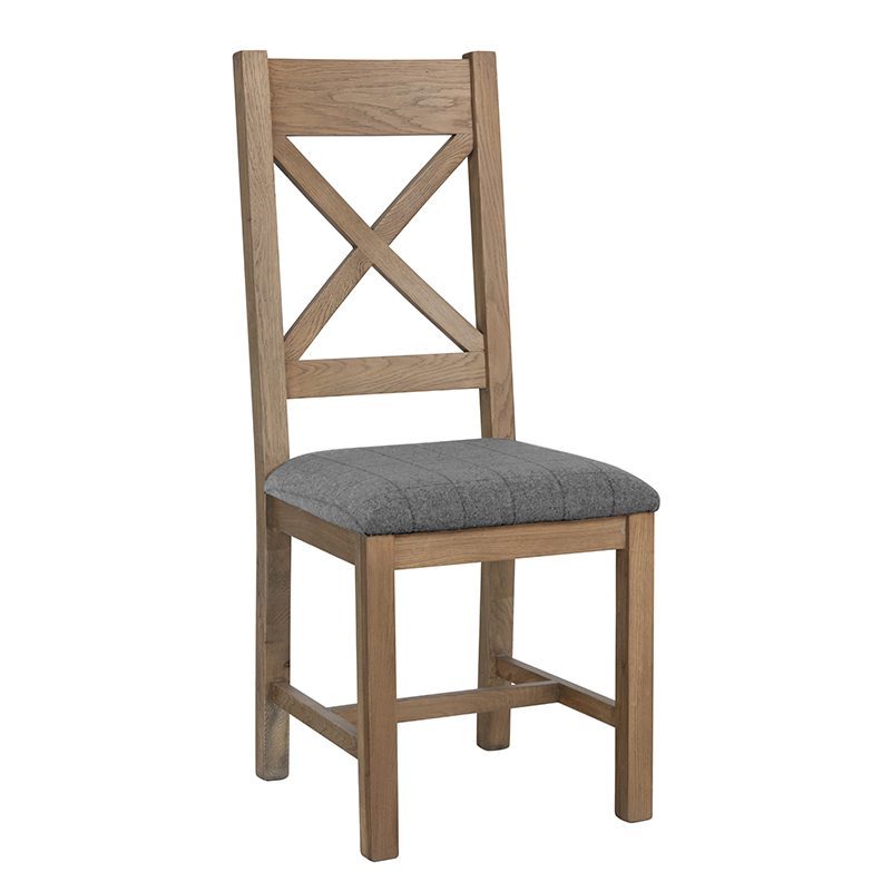 Holly Cross Back Dining Chair (Grey Check)