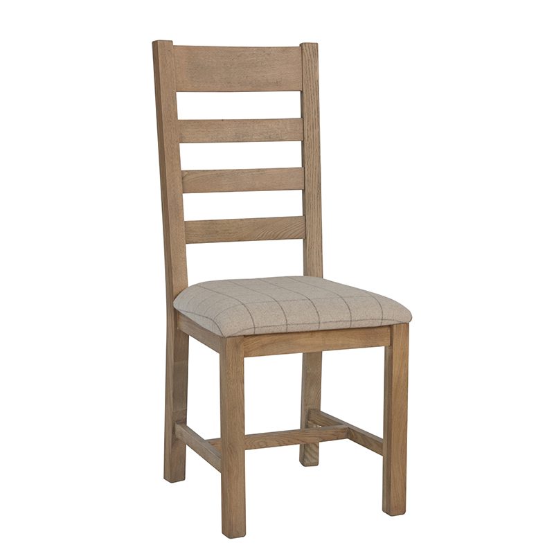 Holly Slatted Back Dining Chair (Natural Check)