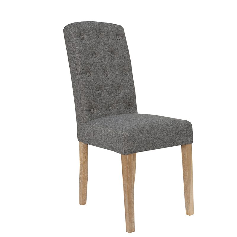 Button Back Upholstered Chair (Dark Grey)