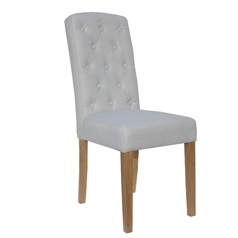 Button Back Upholstered Chair (Natural)