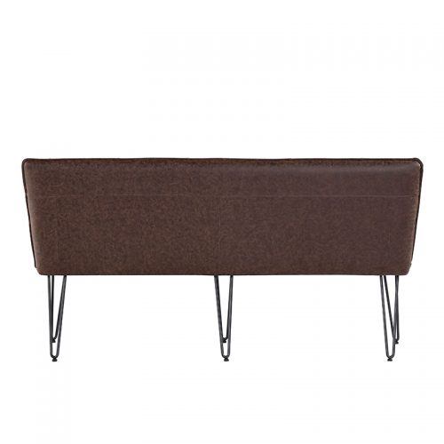 1.8m Studded Back Bench with Hairpin Legs (Brown)