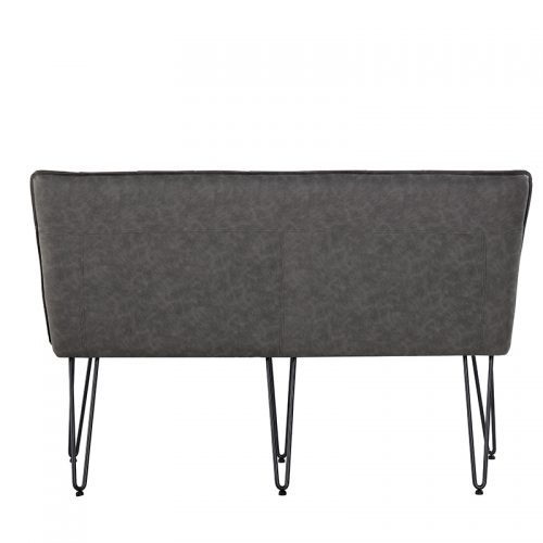 1.4m Studded Back Bench with Hairpin Legs (Grey)