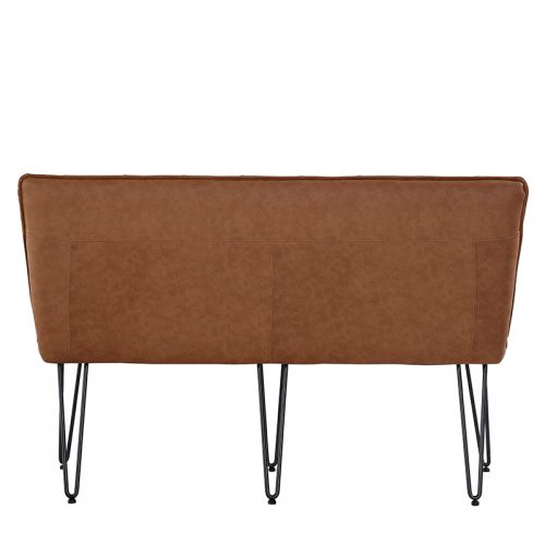 1.4m Studded Back Bench with Hairpin Legs (Tan)