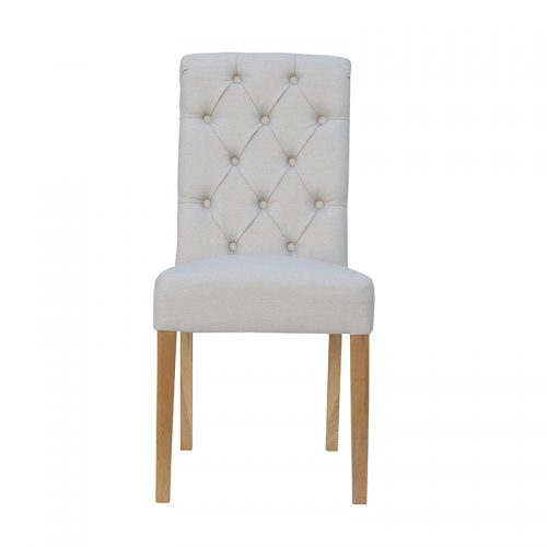 Button Back Chair with Scroll Top (Natural)
