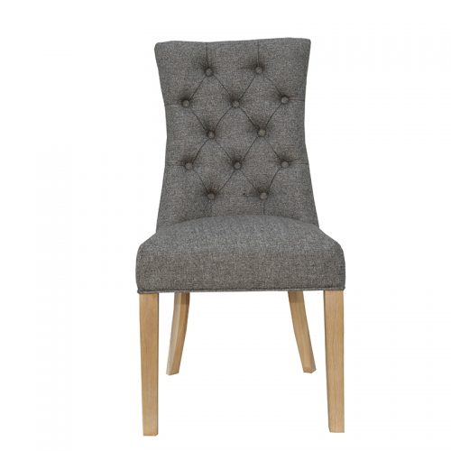 Curved Button Back Chair (Dark Grey)
