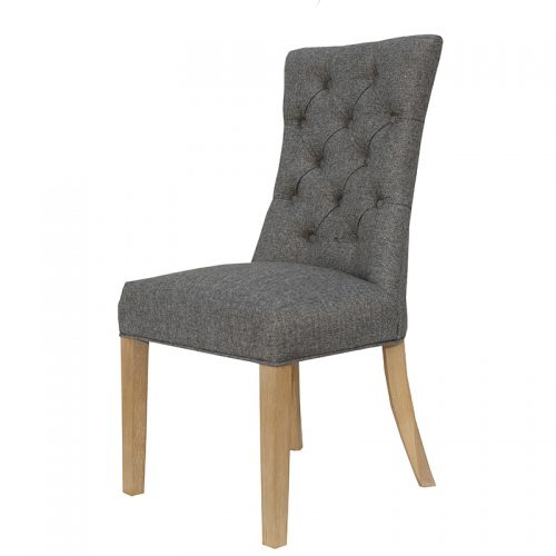 Curved Button Back Chair (Dark Grey)