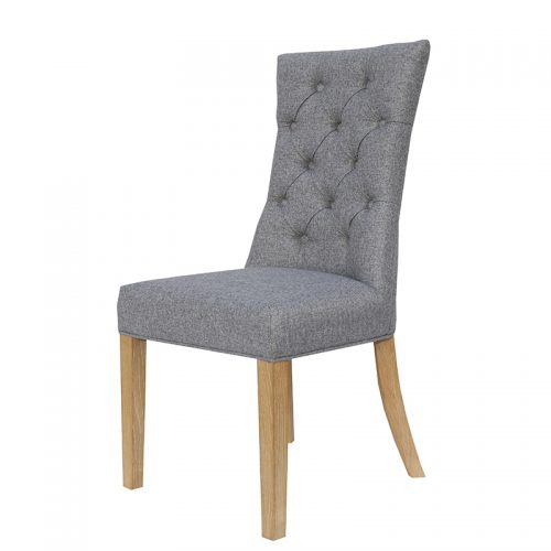 Curved Button Back Chair (Light Grey)