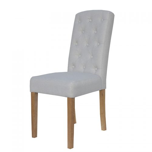 Button Back Upholstered Chair (Natural)