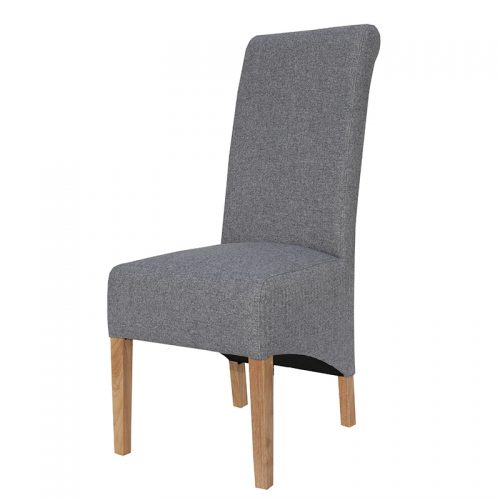 Scroll Back Fabric Chair (Light Grey)