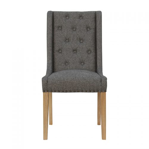 Button Back & Studded Dining Chair (Dark Grey)