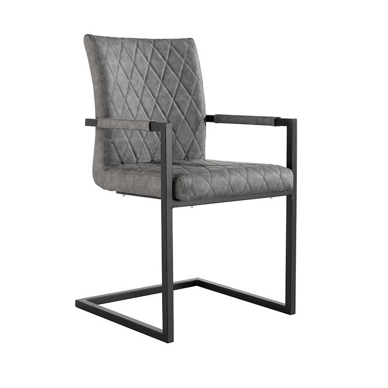 Diamond Stitch Dining Carver Chair (Grey)