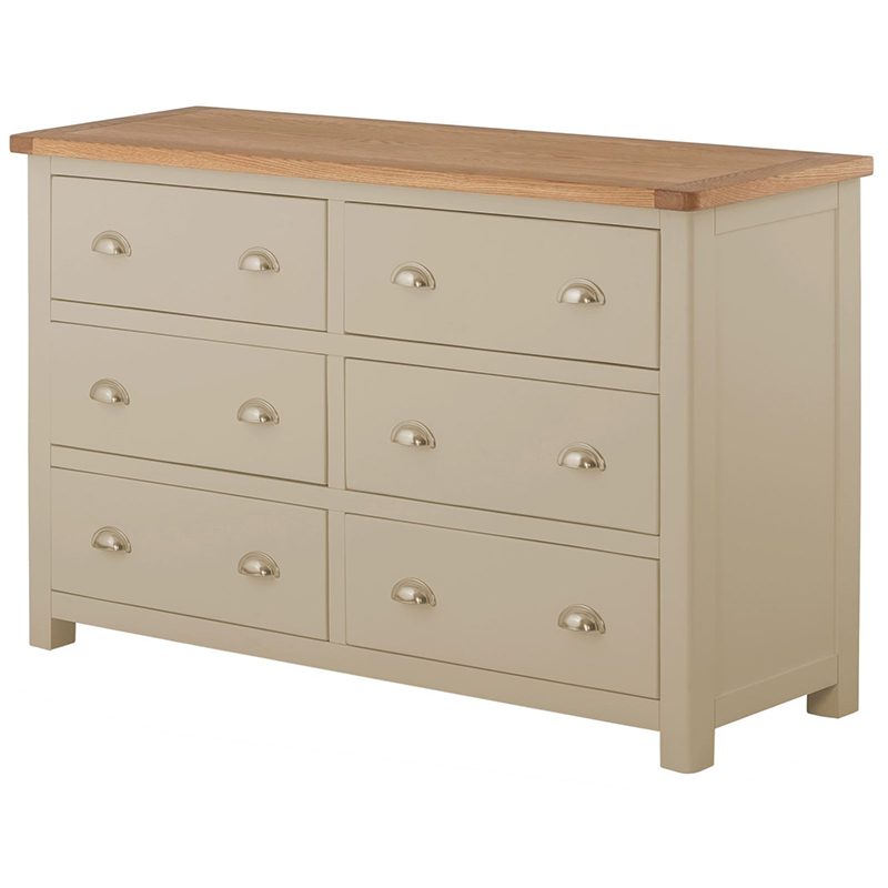 Ohio 6 Drawer Wide Chest (pebble)