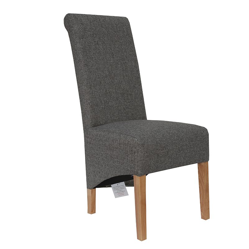 Scroll Back Fabric Chair (Dark Grey)