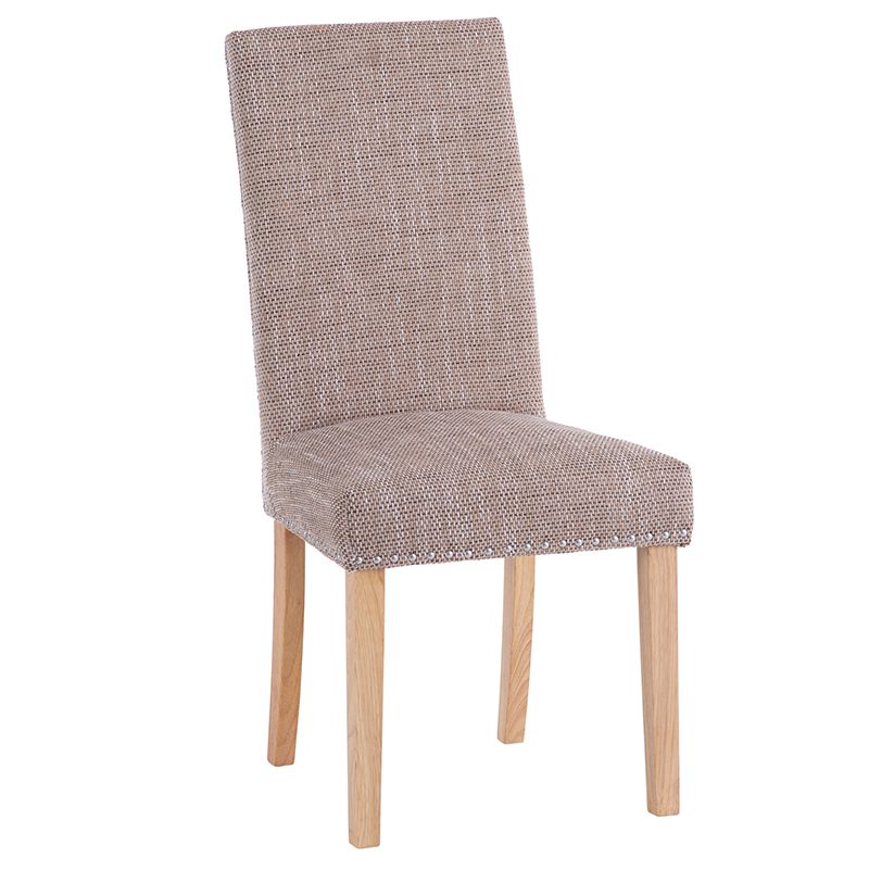 Studded Dining Chair with Tweed Fabric