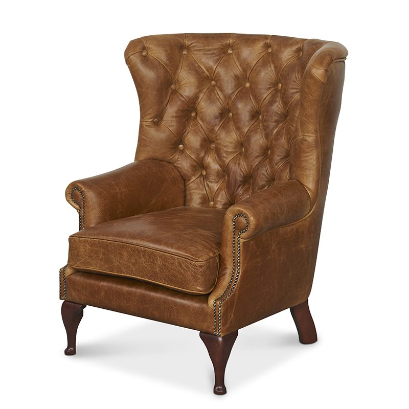 Wing Wrap Chair - Brown Cerato