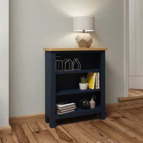 Ratho Blue Small Wide Bookcase