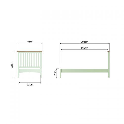 Gala 3ft Bed Frame (White Painted)