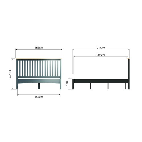 Gala 5ft Bed Frame (Grey Painted)