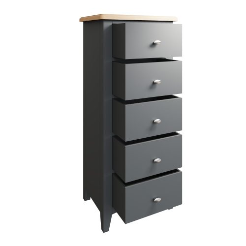 Gala 5 Drawer Narrow Chest (Grey Painted)