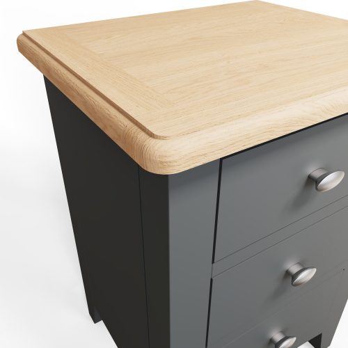 Gala 3 Drawer Bedside Cabinet (Grey Painted)