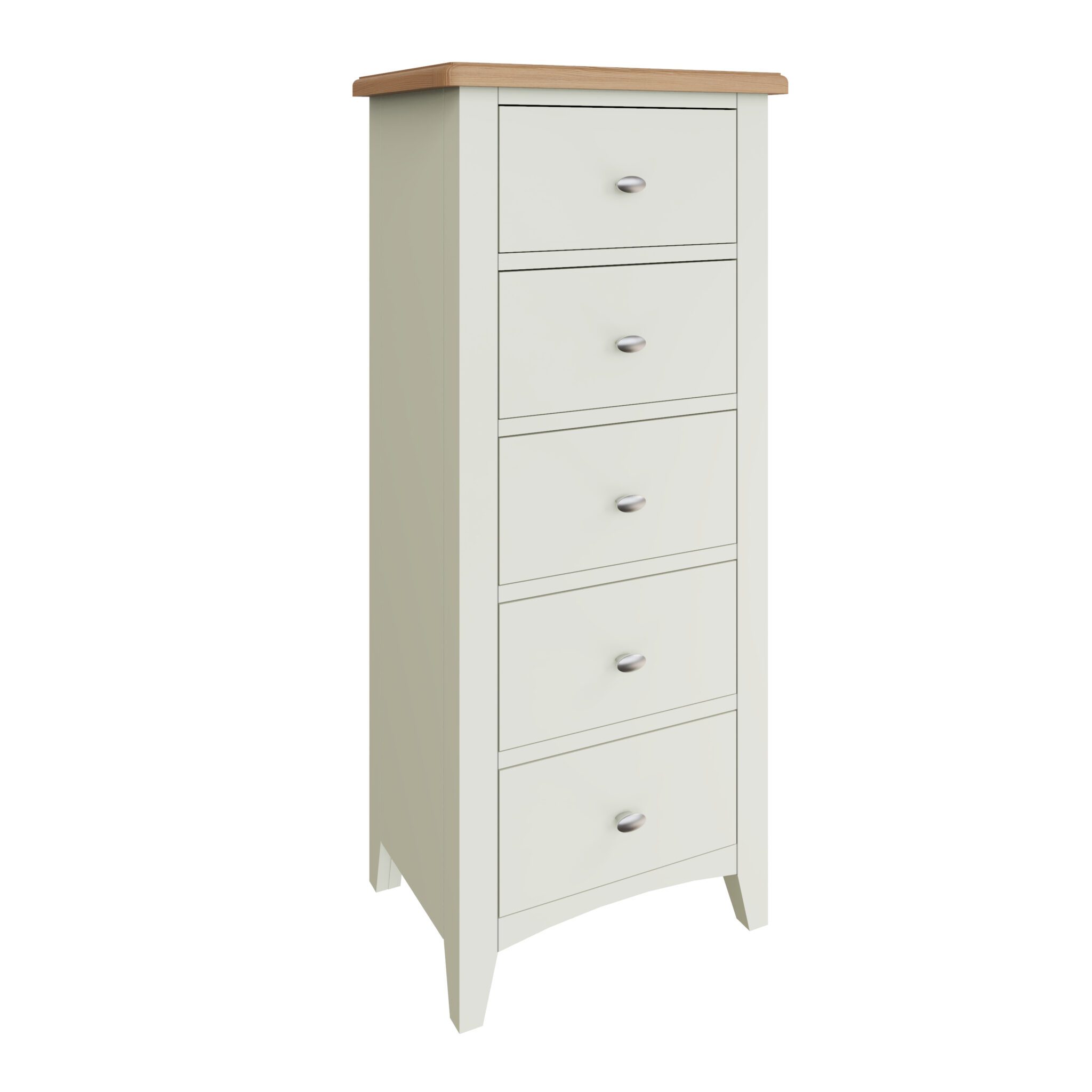 Gala 5 Drawer Narrow Chest (White Painted)