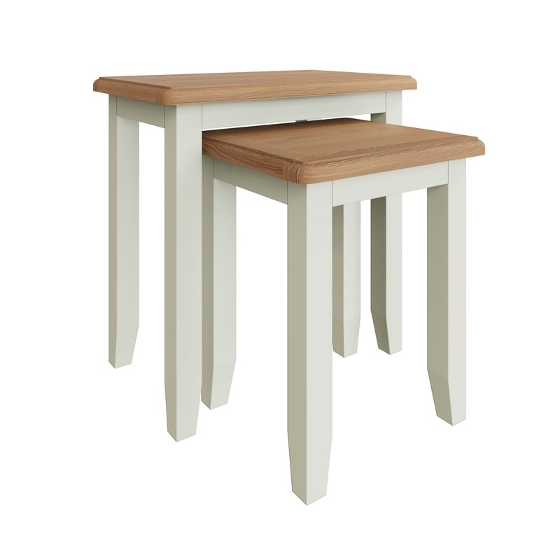 Gala Nest of 2 Tables (White Painted)