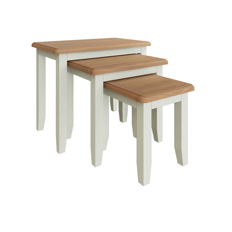 Gala Nest of 3 Tables (White Painted)