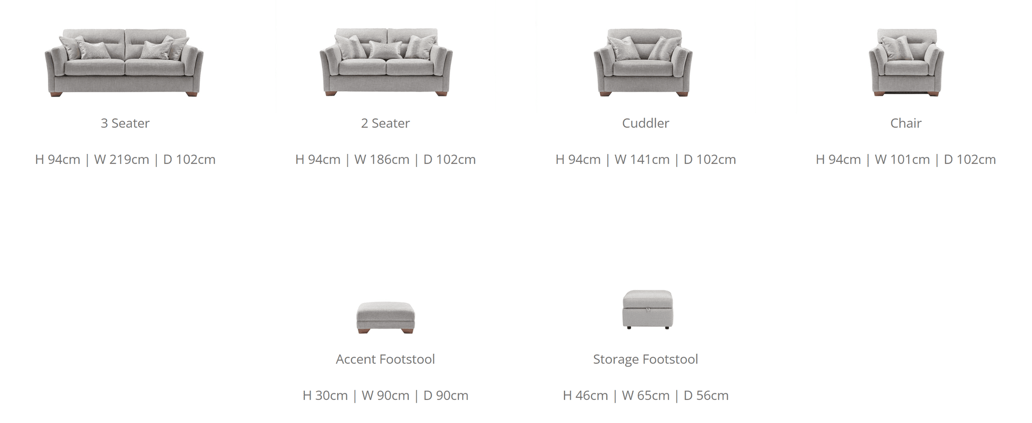 Maison Sofa sizes