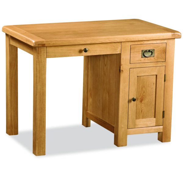 Single Oak Desk with one drawer and one cupboard